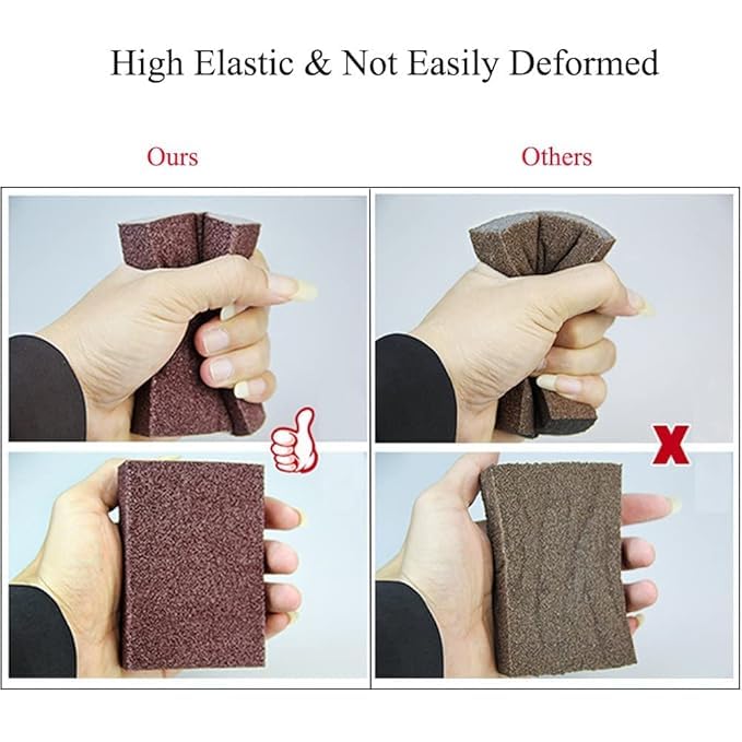 Avishkaram Avishkaram Multipurpose Brown Color Hard Surface Like Sand Paper Scrub Sponge Deep Cleaner Eraser Kitchen Tool Perfect for Gas Cleaning Utensils Wood Pack of 2 2  - Image 5