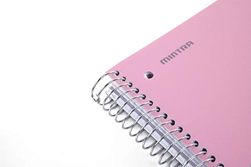 Mintra Office Durable Spiral Notebooks, 5 Subject (Spring Pink, Wide Ruled 1pk) - Image 5
