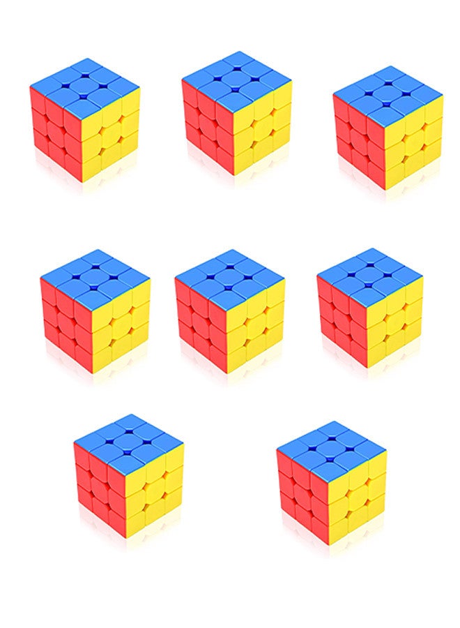 Toyland Pack of 8 Fast 3x3x3 Sticker less Magic Cube