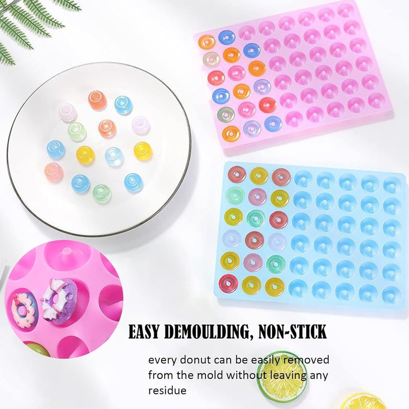 LEGACYCART LEGACYCART Gummy Rings Candy Molds Silicone 1 Mini Donut Pans with 2 Droppers NonStick Silicone Round Molds for Hard Candy Fruit Loop Gummies Cereal Baking Pack of 3  - Image 4