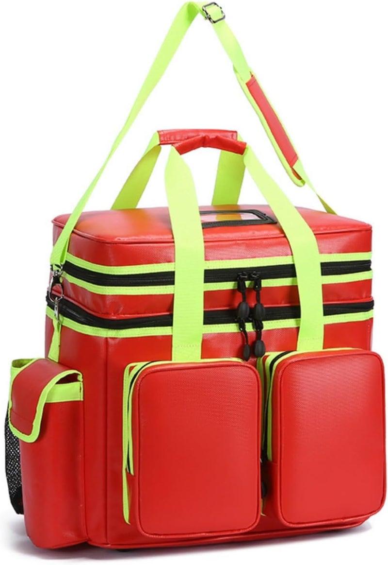 Ambulance First Aid Backpack Portable Waterproof Medical Backpack Multiple Pockets Paramedic for Paramedics, Array, Red - Image 1