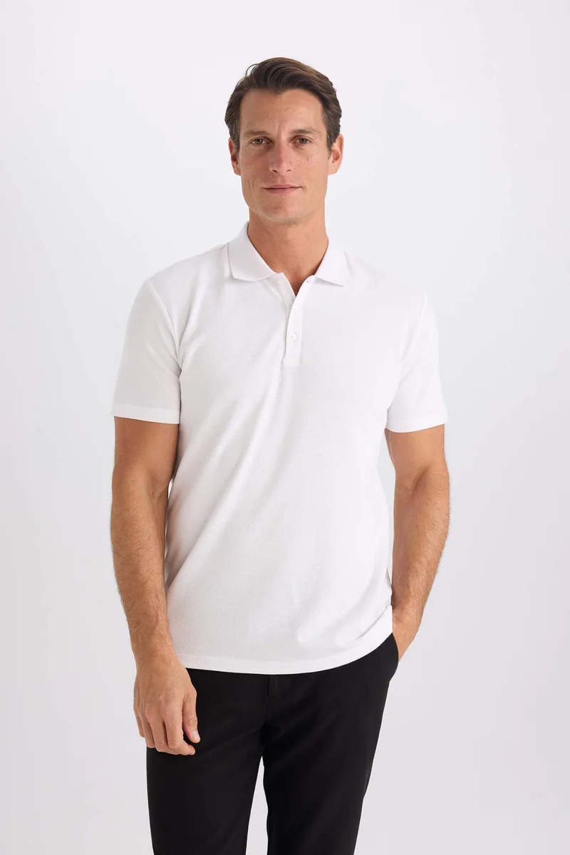 DeFacto Slim Fit Short Sleeve Cotton Basic Polo Shirt