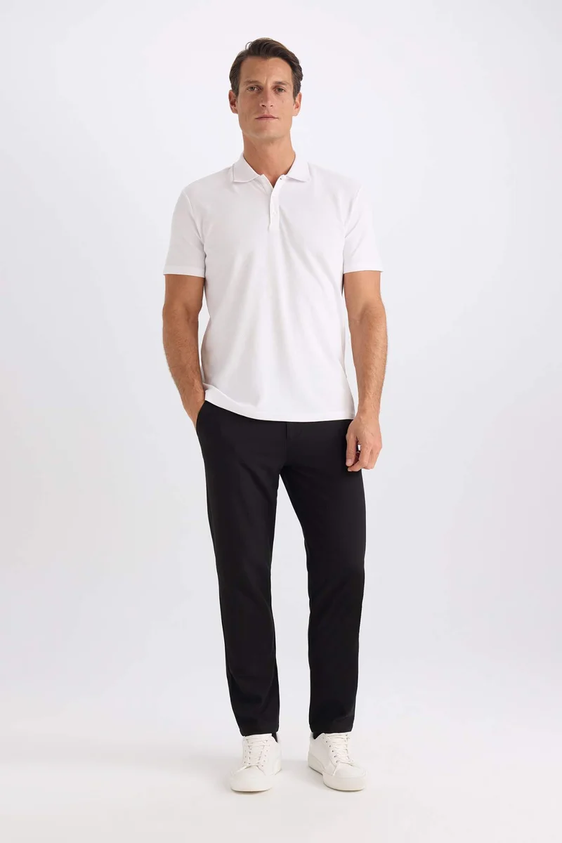 DeFacto Slim Fit Short Sleeve Cotton Basic Polo Shirt