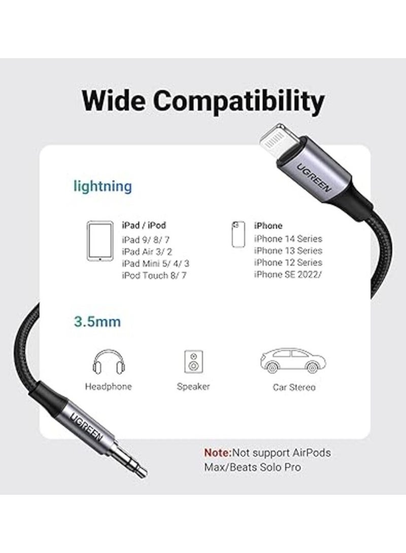 يوجرين إيكو كابل Ugreen US315 (70509) Lightning إلى Aux مقاس 3.5 مم - 1 متر - Image 3