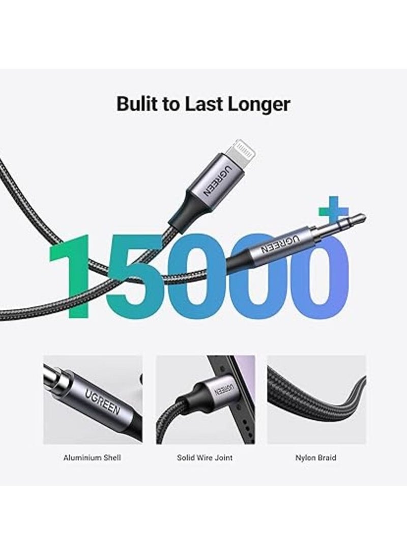 يوجرين إيكو كابل Ugreen US315 (70509) Lightning إلى Aux مقاس 3.5 مم - 1 متر - Image 4
