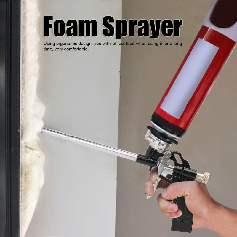 Ergonomic Caulking Gun: 32.5cm Compact Lightweight Black And Silver - Precise Trigger Control For Flow Adjustment - High-Quality Nylon Stainless Steel Construction for Home Repair, Seam Filling And Se - Image 3