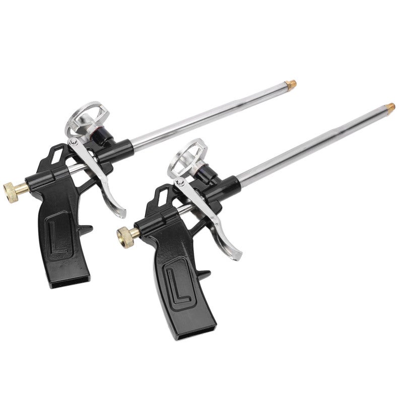 Ergonomic Caulking Gun: 32.5cm Compact Lightweight Black And Silver - Precise Trigger Control For Flow Adjustment - High-Quality Nylon Stainless Steel Construction for Home Repair, Seam Filling And Se - Image 1