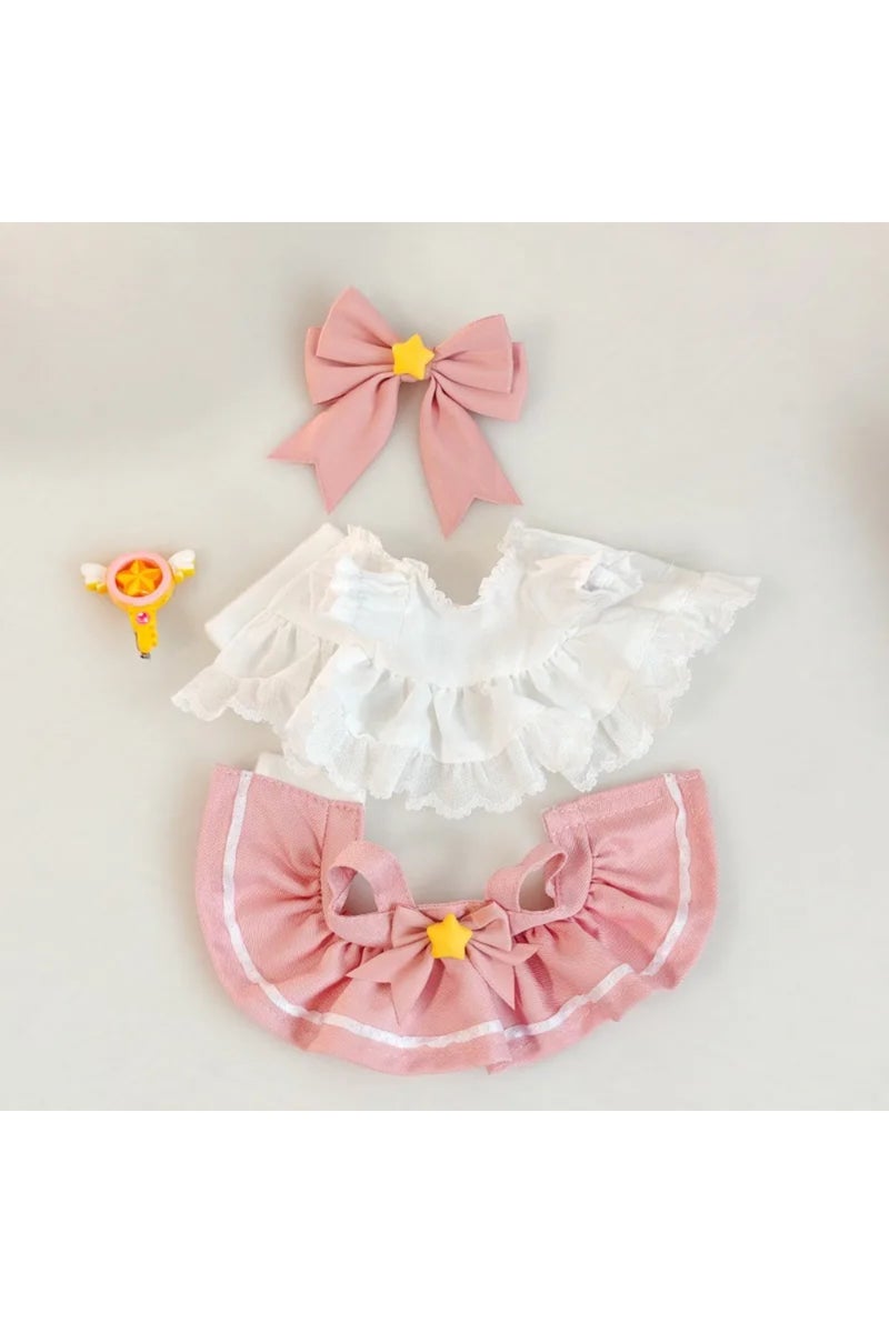 15-17cm Pink Girl 15/17cm Doll's Clothing Outfit Kawaii Cardcaptor Sakura Style For labubu lcoth