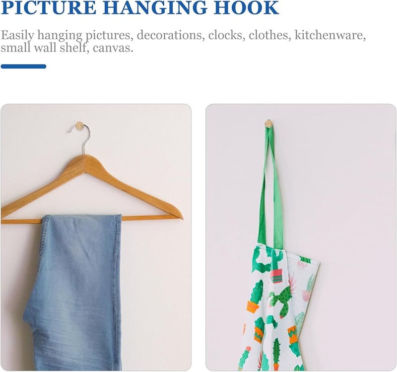 50 قطعة من مجموعة تعليق الصور مع خطافات مسامير حديدية للإطارات والساعات والديكورات سهلة التركيب على الحائط - Image 4