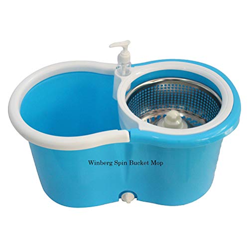 Winberg Bucket mop with 6 Refill, 4 Wheel Bucket Made in India Mop+6Refill - Image 2
