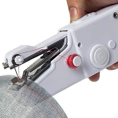 Heiter Electric Handy SewingStitch Handheld Cordless Portable White Sewing Machine for Home Tailoring Hand Machine Electric Handy Stitch Mini Hand Sewing Machine - Image 1
