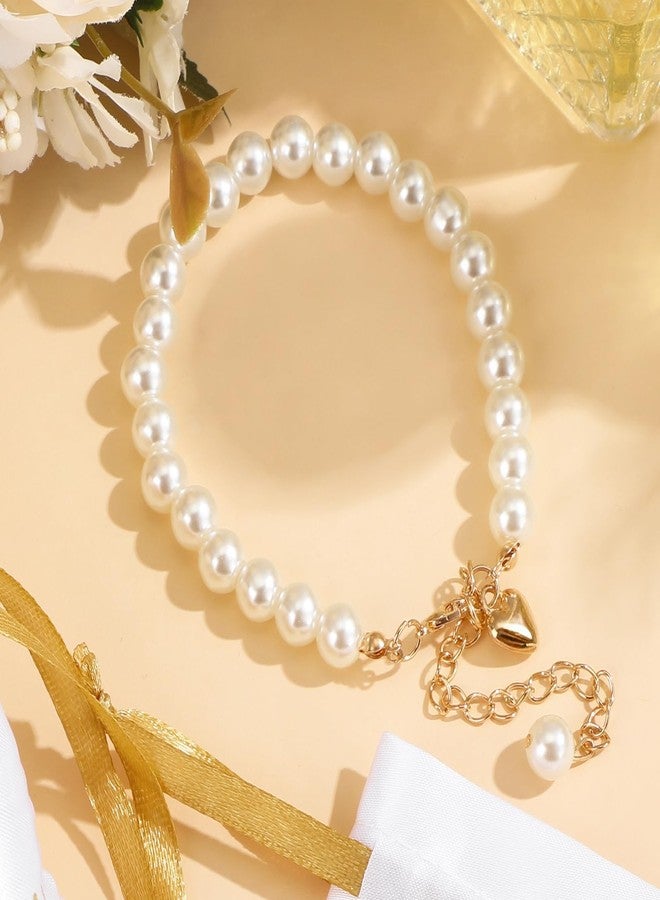 تونديامو مجموعة تونديامو من 6 أساور لطلب وصيفات العروس مع قلب وحقائب مجوهرات، لا أستطيع أن أقول نعم بدونك، هدايا طلب وصيفات العروس مزينة باللؤلؤ لحفل توديع العزوبية (ذهبي) - Image 4