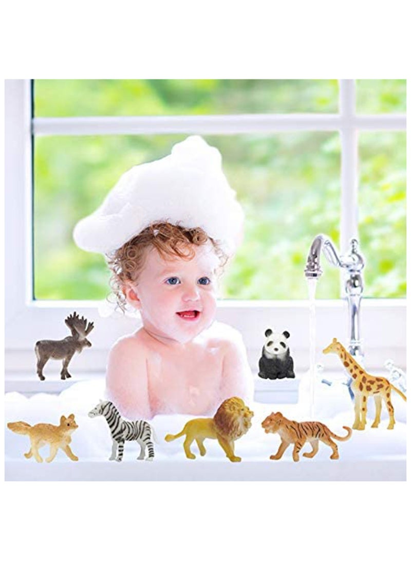 صندوق العاب مجموعة حيوانات غابة صغيرة من الفينيل مكونة من 12 قطعة - Image 5