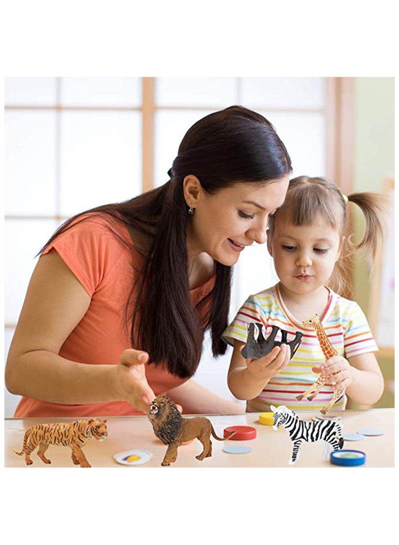 صندوق العاب مجموعة حيوانات غابة صغيرة من الفينيل مكونة من 12 قطعة - Image 3