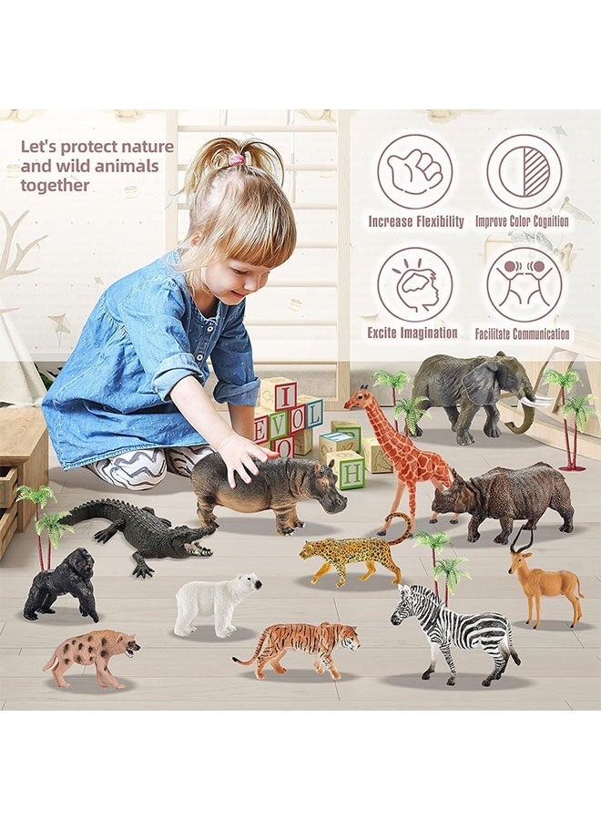 51 Pcs Animals Figures Toys, Wild Animal Toy Figure Play Set for Kids Pack of 51 Mini Jungle Animal Toy Set,  Realistic Jungle Playset Toys Zoo Animals, Learning Toys for Toddlers and Children - Image 5