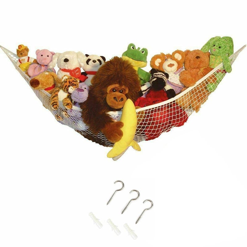 monbento ShopHut Teddy Hammock With Hooks Large Mesh Net Keep Baby Childs Bedroom Nursery Tidy Wall Sling Soft Toy Storage Organizer For Stuffed Animal - Image 1