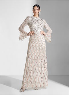 Amelia Rose Embellished V-Neck Dress  - Image 1