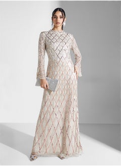 Amelia Rose Embellished V-Neck Dress  - Image 4