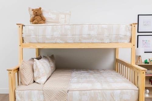Beddy's مجموعة سرير بيدي ذات طابع الشاحنات للأطفال، غطاء سرير بسحاب متين، مجموعة سرير كاملة، ملاءات بلون تان وغطاء سرير مع شاحنات و سيارات، تشمل غطاء الوسادة ووسادة، سهلة التركيب والغسل - Image 5