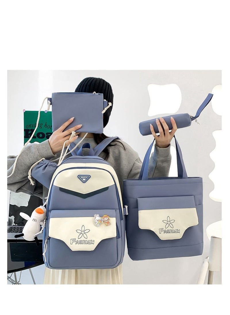 GUIYUBAG 4-Piece Schoolbag Set Blue  - Image 2