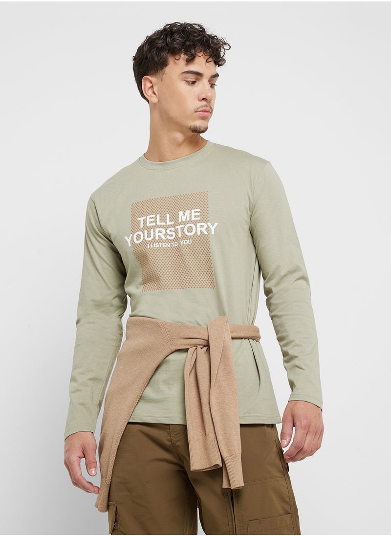 Seventy Five Basics Graphic Long Sleeve T-Shirt  - Image 1