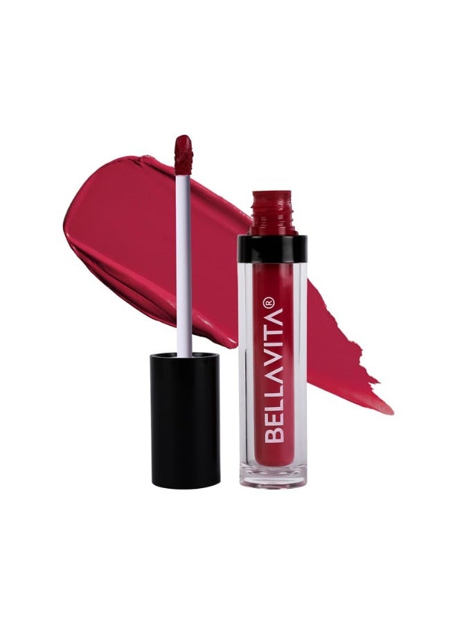 Bella Vita Organic Kiss-Proof Liquid Lipstick | 3.8 ml | 18-hr Stay | Transferproof Lipstick | Long Lasting | Ultra Matte Finish | Intense Moisturisation | Waterproof Liquid Lipsticks for Women | Cherry Pop - Image 1