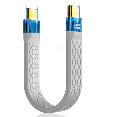 Verilux PD 240W Type C Cable Fast Charging, High Speed Type C to C Type Charger cable Support 8K HD Video Output, Compatible for iPhone 17/16/15, Galaxy S25/S24/S23, Flash Drive, Portable Travel, Grey - Image 1