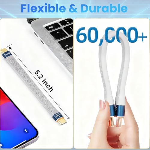 Verilux PD 240W Type C Cable Fast Charging, High Speed Type C to C Type Charger cable Support 8K HD Video Output, Compatible for iPhone 17/16/15, Galaxy S25/S24/S23, Flash Drive, Portable Travel, Grey - Image 4