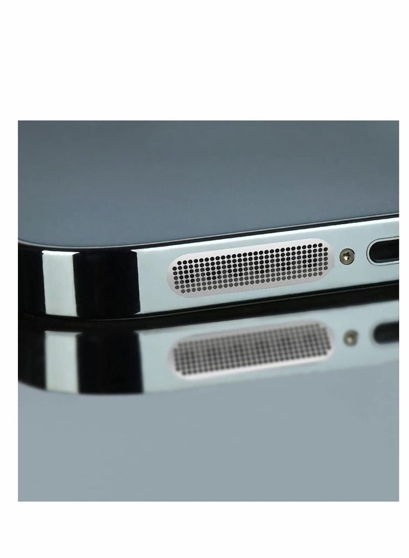 Y&D Speaker Mesh Anti Dust Proof Adhesive Sticker Compatible with iPhone Metal dustproof (8 Pack) Plugs for 13/12/12 Pro Max (2pack) (Silver) - Image 5