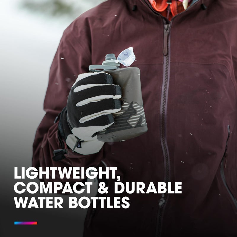 HydraPak Stow Collapsible Water Bottle â€“ 1L â€“ Ultralight, Leak-Proof, BPA-Free, Filter Compatible Travel & Hiking Flask - Glacier Blue - Image 2