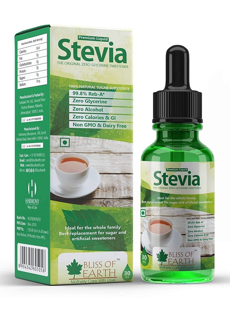 BLISS OF EARTH Bliss OF Earth liquid stevia in 30ml glassbottle  - Image 1