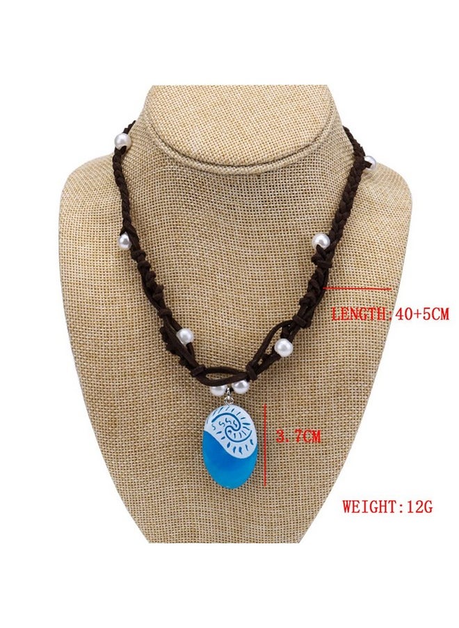 MBVBN - Moana Necklace Pendant Necklace For Princess Moana Cosplay With Hawaii Flowers Hair Clip Halloween Costume Halloween Party Favors - Image 1