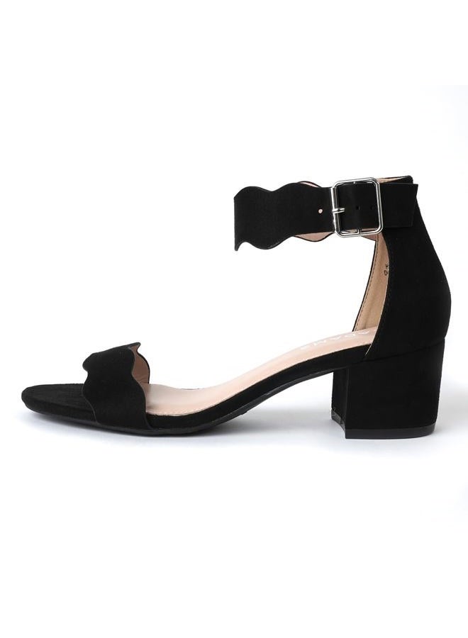 J. Adams Mimi Ankle Strap Kitten Heel Sandal, Black Vegan Suede, 5.5 - Image 2