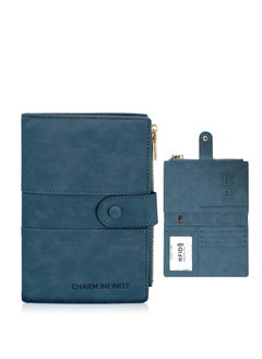 Passport Holder RFID Blocking, Passport Cover Case, PU Leather Travel Wallet for Passport Credit Cards, Bi-fold Large Capacity Travel Card Purse with Zipper