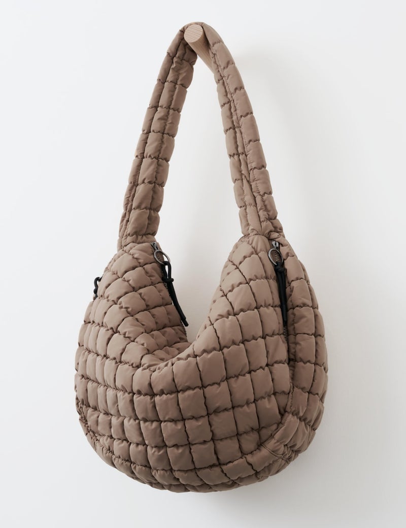 Yarnic Quilted Tote Bag Puffer Large Quilting Carryall Shoulder Bags Puffy Lightweight Quilt Padding Hobo Bag Soft for Women Fashion Khaki - Image 5