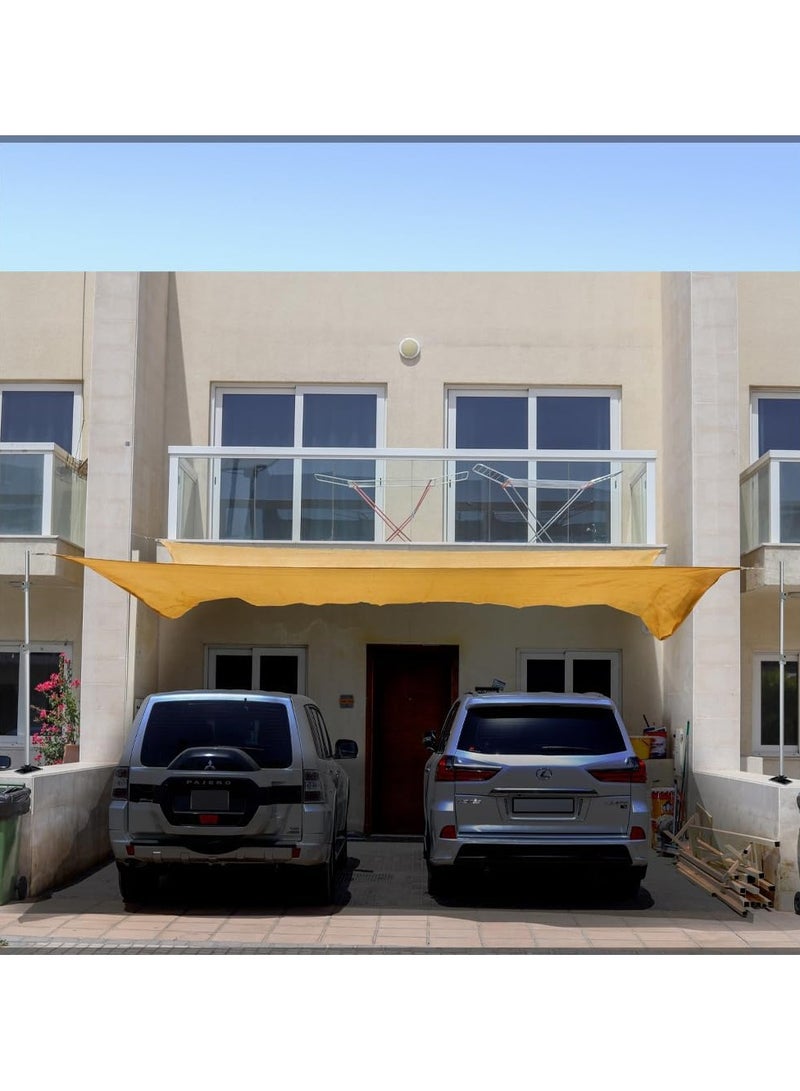 لينجوي مظلة شمسية مع طقم تثبيت من الفولاذ المقاوم للصدأ، لون بيج، 6×4 متر - Image 5