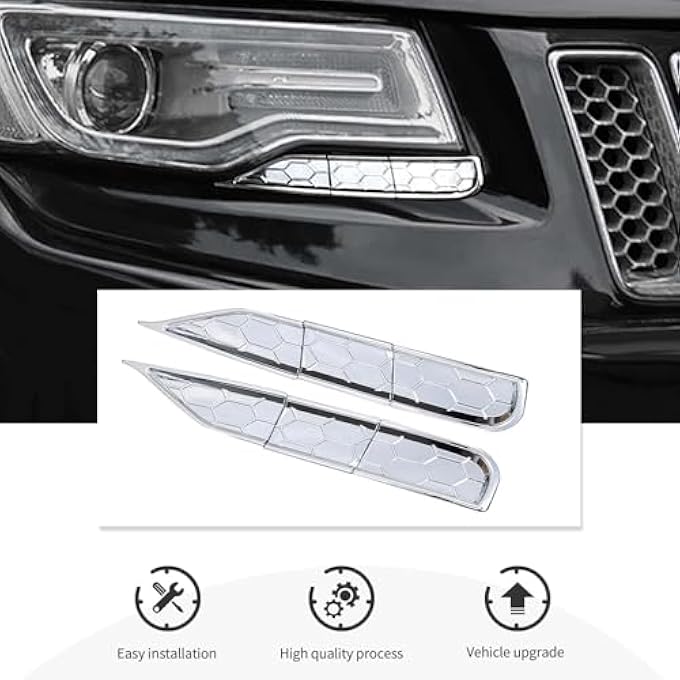 rayihni Fit For Jeep Grand Cherokee Accessories Chrome Abs Headlight Cleaning Trim Cover Decor Headlight Cleaning Cover For Jeep Grand Cherokee 2014 2015 2016 Exterior Accessories - Image 5