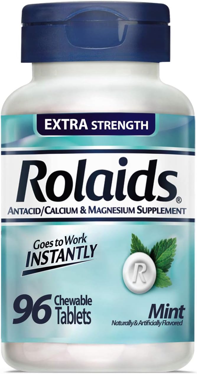 Rolaids Ultra Strength 72Count and Extra Strength 96Count Mint Chewable Antacid Tablets for Heartburn Relief - Image 5