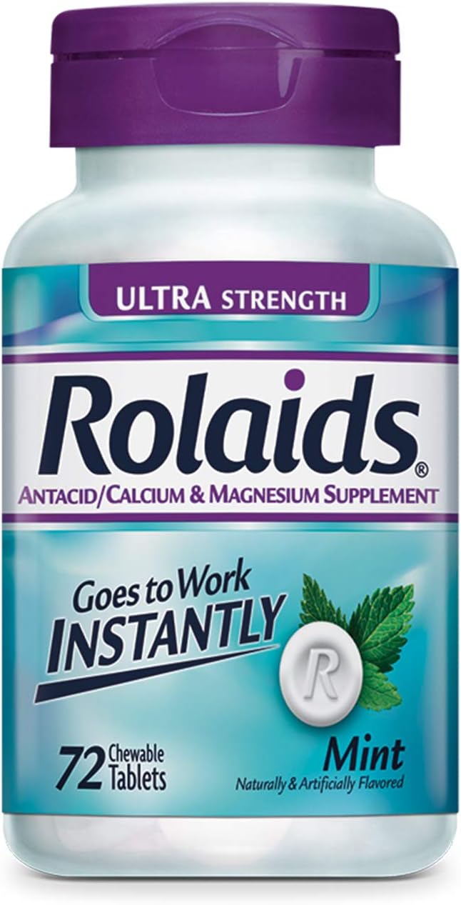 Rolaids Ultra Strength 72Count and Extra Strength 96Count Mint Chewable Antacid Tablets for Heartburn Relief - Image 2