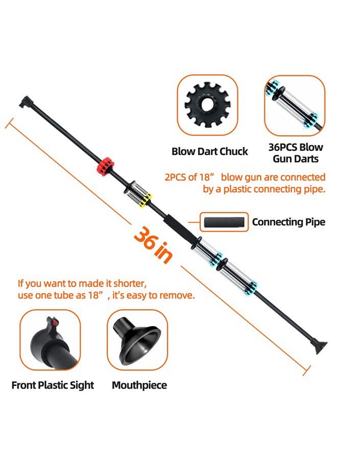 COSMOING 36" .40 Caliber Blowgun with 12 Long/Mid/Short Darts for Various Needs - Image 3