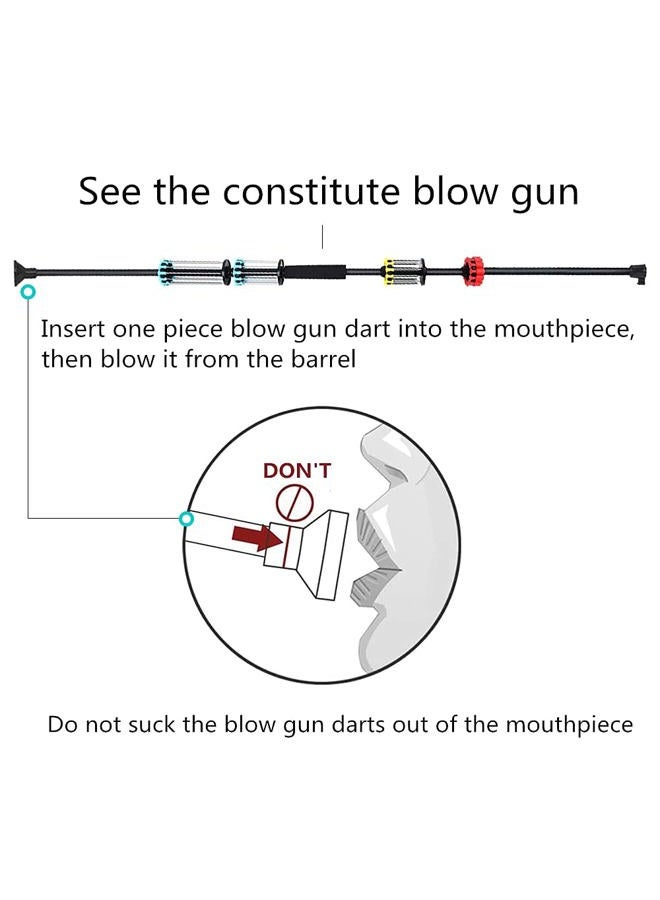 COSMOING 36" .40 Caliber Blowgun with 12 Long/Mid/Short Darts for Various Needs - Image 4