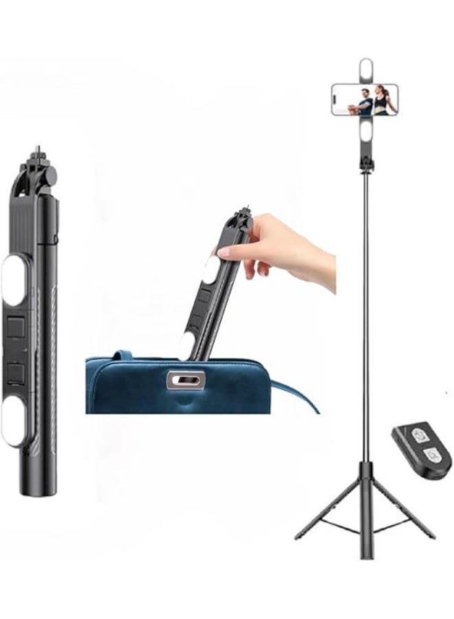 3-in-1 Extendable Tripod Selfie Stick with 360° Rotating Head and Wireless Rechargeable Remote – 200 cm, Compatible with iPhone 15/14/14 Pro/13/13 Pro - Image 1