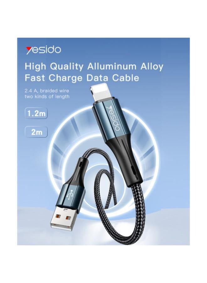 Yesido CA93 1.2 Meters 18W Nylon Cotton Braided Fast Charging Data Cable USB to Lighting/Type-C/Micro  - Image 2