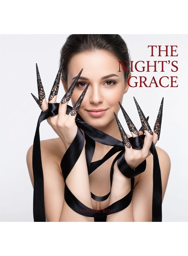 10 Pack Finger Claw Nail Rings for Women, Knuckle Protector Nail Tip Decor Accessories, Ideal for Halloween Cosplay, Party & Dance Show Costumes - Image 3