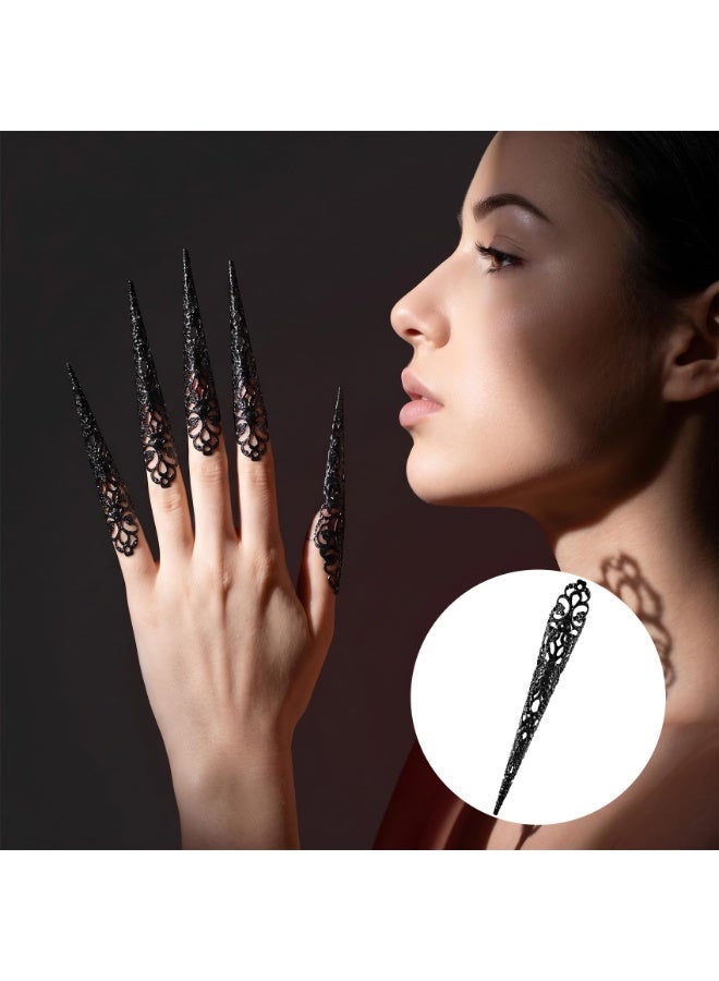 10 Pack Finger Claw Nail Rings for Women, Knuckle Protector Nail Tip Decor Accessories, Ideal for Halloween Cosplay, Party & Dance Show Costumes - Image 5