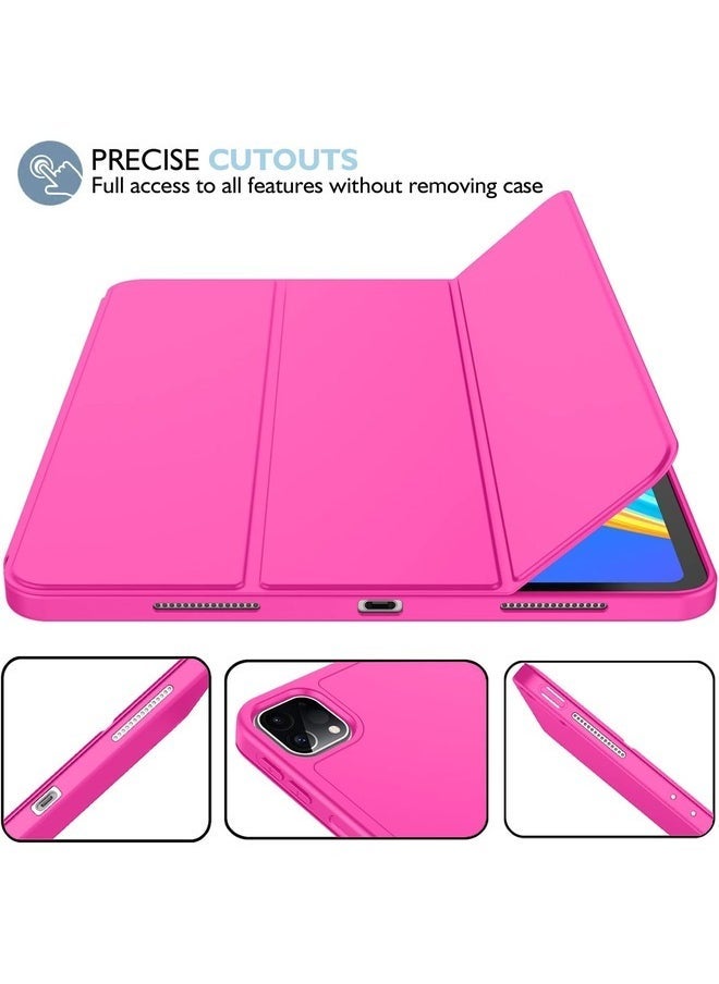 Raxoom Rose Pink Slim Trifold Stand Case for iPad Air (13-inch, M2 2024) & iPad Pro 12.9-inch (4th/5th/6th Gen) with Pencil Holder - Image 5