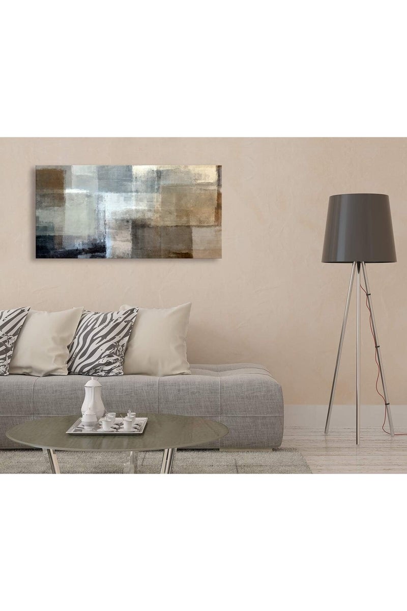 EMODA Grey & Brown Abstract Wrap Framed Canvas wall art (60x120 cm, en ) - Image 4