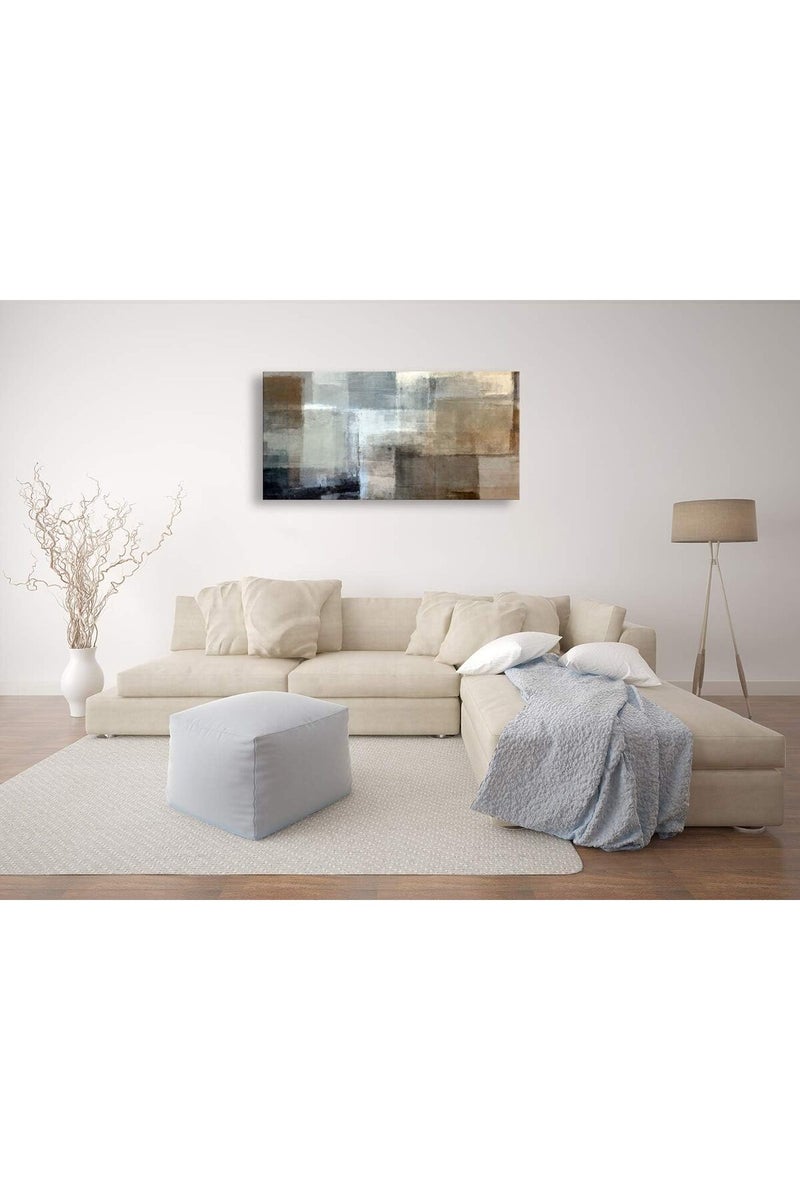 EMODA Grey & Brown Abstract Wrap Framed Canvas wall art (60x120 cm, en ) - Image 3