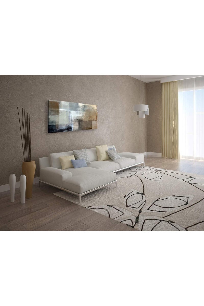 EMODA Grey & Brown Abstract Wrap Framed Canvas wall art (60x120 cm, en ) - Image 5