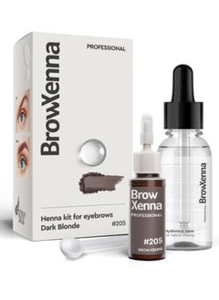 BrowXenna Brow Henna Kit with Hyaluronic Mixing Base Included | #205 Dark Blonde  - Image 1